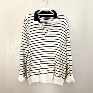 American Eagle • striped collared sweater